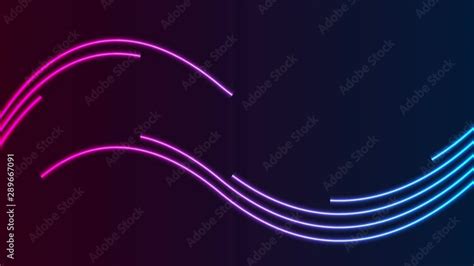 Vidéo Stock Blue And Ultraviolet Neon Laser Glowing Curved Wavy Lines