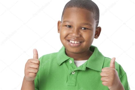 African American Little Boy With His Thumbs Up — Stock Photo © Jbryson