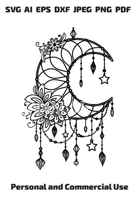 Moon Mandala Mandala Tattoo Mandala Art Dreamcatcher Drawing Moon