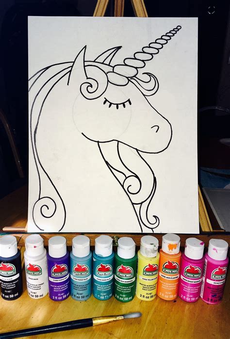 How To Paint A Unicorn Step By Step Painting Unicorn Canvas Painting