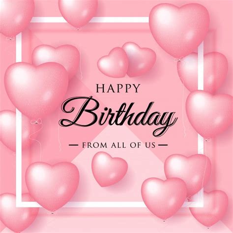 Premium Vector Happy Birthday Elegant Greeting Card With Pink