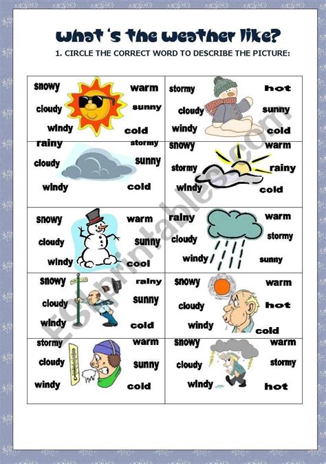 What´s The Weather Like Esl Worksheet By Baby V