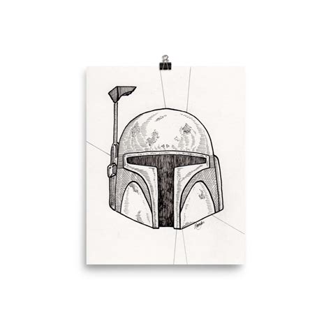 Boba Fett Helmet Art Print — Megan Yiu Illustration