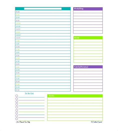 Free Printable Daily Planner Template DocTemplates