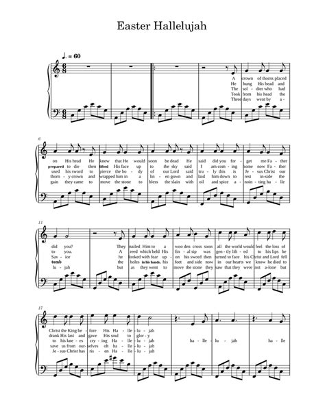 Hallelujah Leonard Cohen Easter Hallelujah Sheet Music For Piano Piano Voice