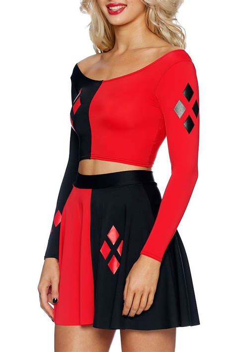 Harley Quinn Long Sleeve Crop Limited Harley Quinn Fancy Dress