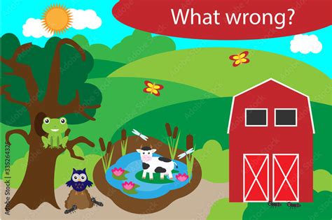 What Wrong Find Mistakes With Animals For Children Fun Education Game
