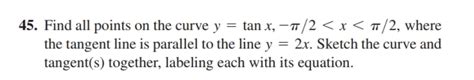 Solved Find All Points On The Curve Y Tan X