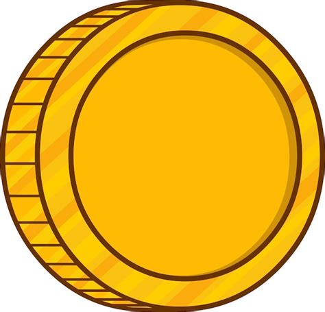 Ilustración de dibujado a mano de vector de moneda de oro de dibujos