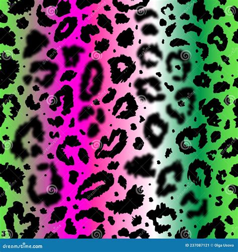 Vector Seamless Pattern With Colored Leopard Print Animal Print