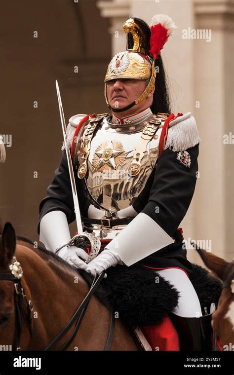 Italian Presidential Mounted Cuirassier Cavalry Stock Photo 68308499