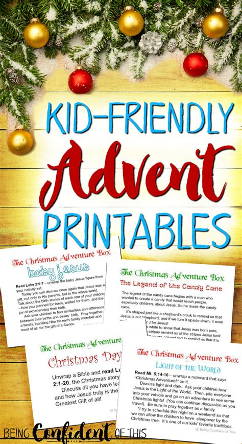 Kid Friendly Advent Printables Being Confident Of This