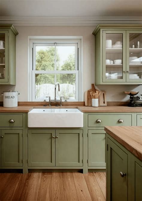 36 Inspiring Farmhouse Kitchen Colors Ideas 2020 Green Kitchen