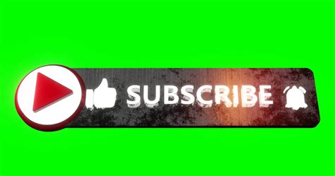 Subscribe Button With Reveal Animation On Green Screen Subscribe Text