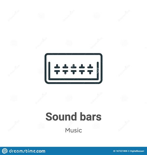 Sound Bars Outline Vector Icon Thin Line Black Sound Bars Icon Flat
