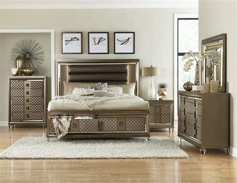 Las vegas, nv 89106 • • furniture world 2625 s. Loudon Champagne Bedroom Collection | Las Vegas Furniture ...