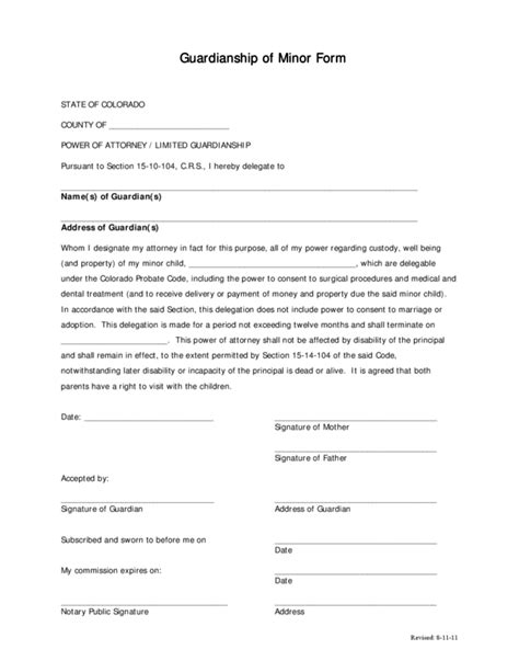 Colorado Limited Power Of Attorney Form