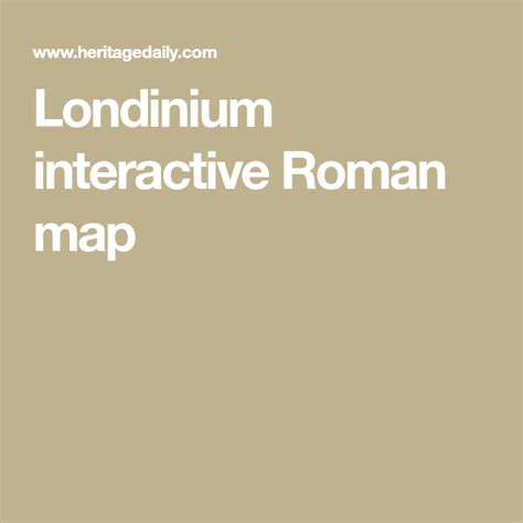 Roman Londinium Interactive Map Interactive Map Interactive