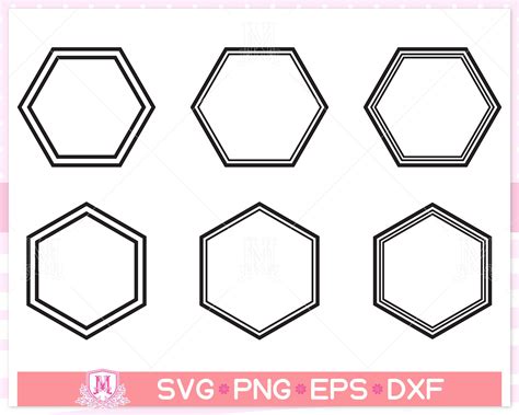 Hexagon Frame Svg File Hexagon Svg Sketch Hexagon Name Frame