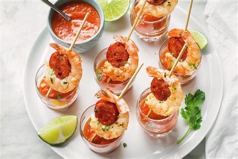 Spicy ice cold shrimp cocktail appetizers. Shrimp and Chorizo Appetizers Recipe — Eatwell101