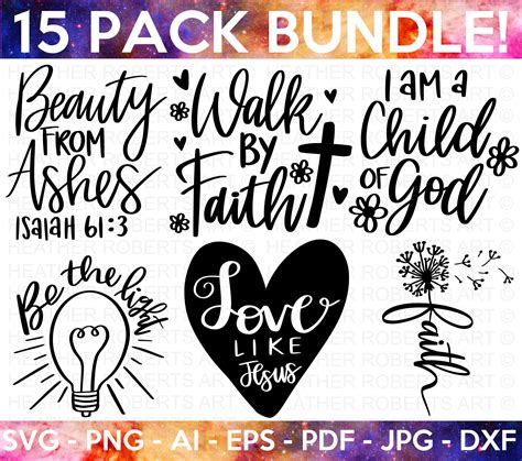 Religious Svg Christian Bundle Dxf Faith Svg Christian Svg Png Instant