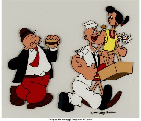 Popeye Wimpy And Olive Oyl Limited Edition Cel Pre Production Lot
