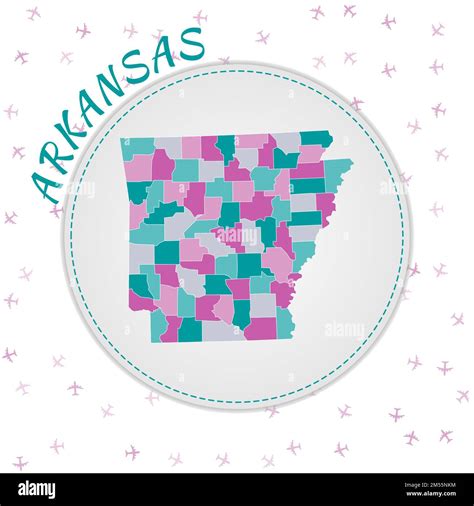 Arkansas Map Design Map Of The Us State With Regions In Emerald