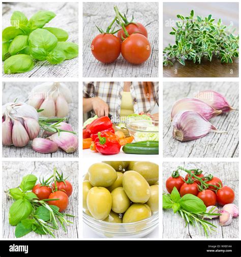 Food Collage Made From Nine Photographs Stock Photo Alamy