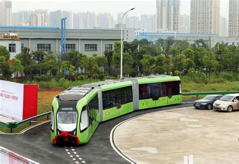 Worlds First Trackless Train Unveiled In Central China Metro Rail News