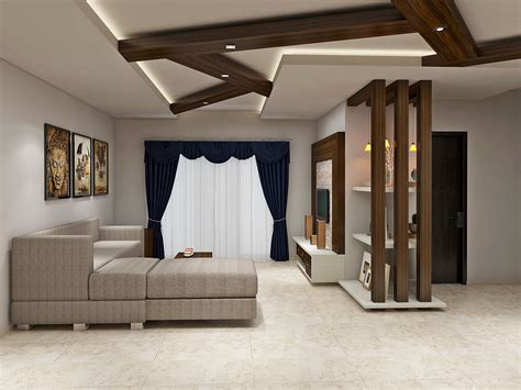 Simple false ceiling design for living room home design ideas. Simple Living room ‪#‎interiors‬ designed with a twist of ...