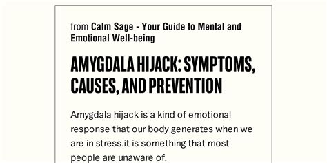 Amygdala Hijack Symptoms Causes And Prevention Briefly