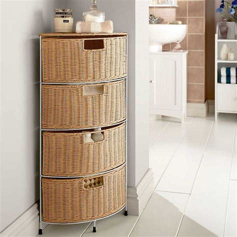 Vanity units are a practical and highly functional bathroom storage solution. Wicker Bathroom Furniture Drawer Corner Storage - Homes ...