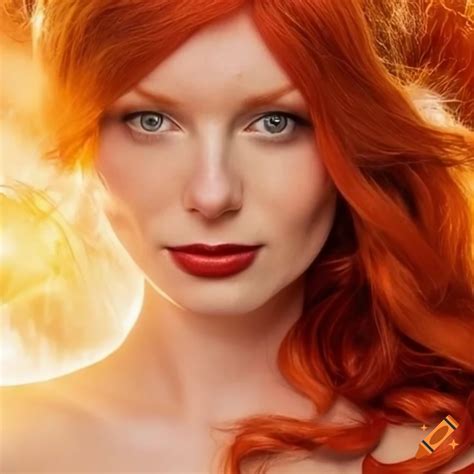 Redhead Witch Magic Wand Sun