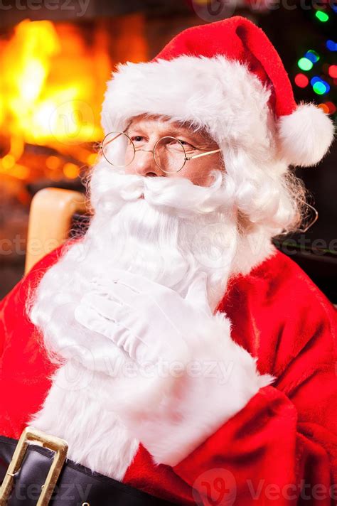 Thoughtful Santa Thoughtful Santa Claus Sitting At His Chair And