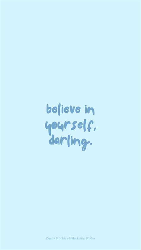 Pastel Blue Aesthetic Wallpaper Quotes Believe In Yourself Darling