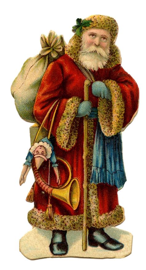 Victorian Santa Vintage Christmas Images Vintage Christmas Cards Christmas Drawing