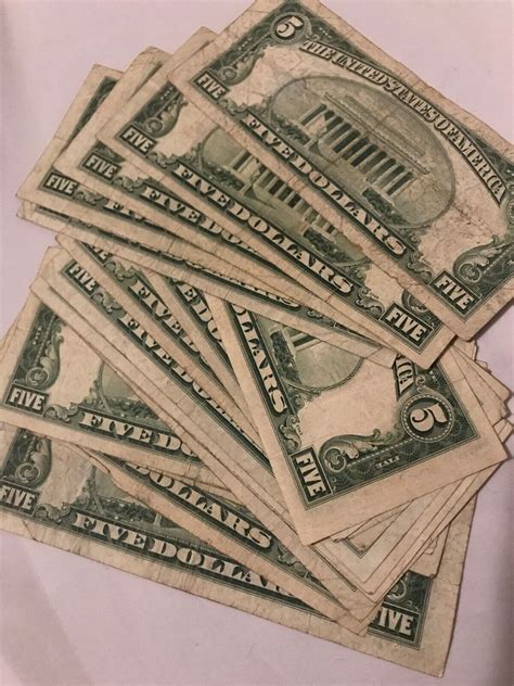 One RARE 1953 Blue Seal $5 Silver Certificate Note FIVE Dollar Bill Lot