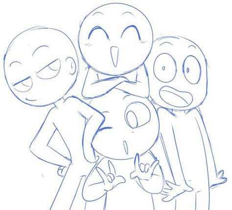 4 Friends Drawing Template