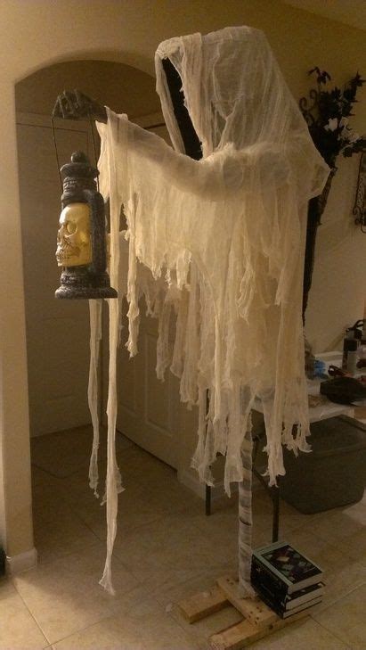 Static Cloaked Ghost With Lantern Halloween Ghost Decorations Diy