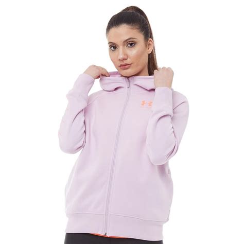 Buy Under Armour Womens Rival Fleece Sportstyle Graphic Full Zip Hoodie Pink Fogpeach Plasma
