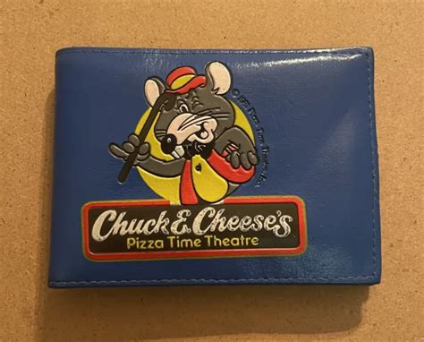 Vintage Chuck E Cheeses Showbiz Pizza Time Wallet Blue Embossed