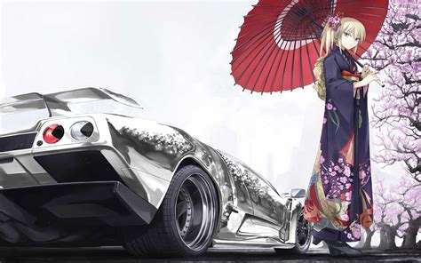 Japan Car Girl Anime 1920x1200 Wallpaper
