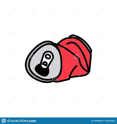 Crushed Can Icon Vector Illustration Stock Vector Illustration Of