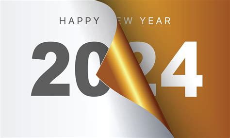 Happy New Year 2024 Long Shadow Design Template Moder