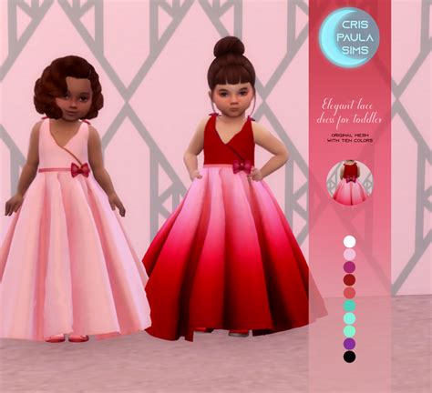 The Sims 4 Elegant Lace Dress For Toddler Sims 4 Children Sims 4