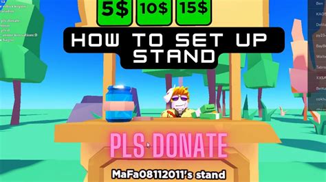 how to set up donation stand in pls donate upload shirts youtube