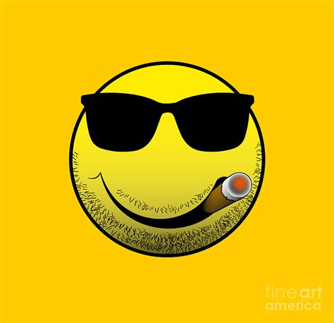 Smile Emoji Smoking Cigar Drawing By Michael Spano Pixels