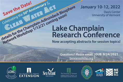 Call For Abstracts For The 2022 Lake Champlain Research Conference