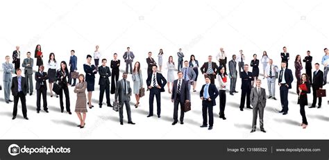Large Group Of People Full Length Isolated On White Stock Photo By