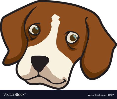 Beagle Dog Face Royalty Free Vector Image Vectorstock